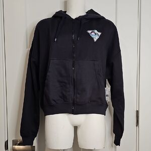 NWT Billabong Black Full Zip Hoodie with Logo